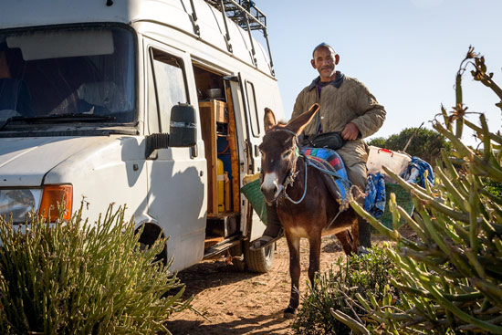 Morocco-by-campervan-sidi-kaouki-beach-donkey