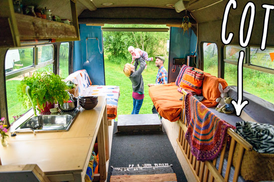 diy-campervan-conversion-budget-baby-cot