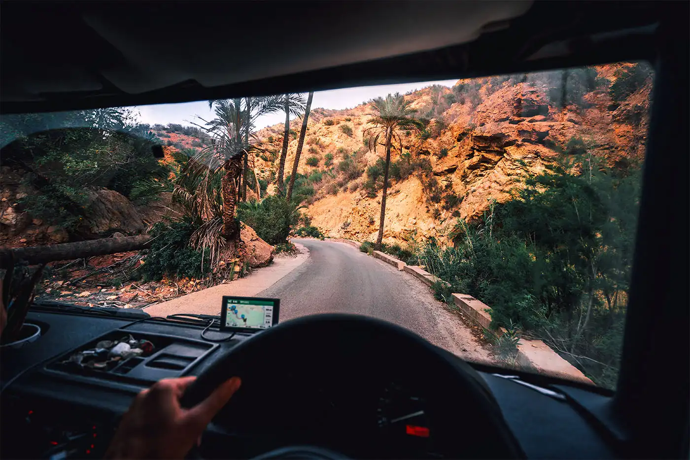 POV driving to paradise valley in a campervan
